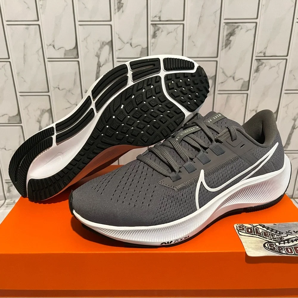 New Nike Air Zoom Pegasus 38 Grey White Running Training Gym Shoes Workout Women
